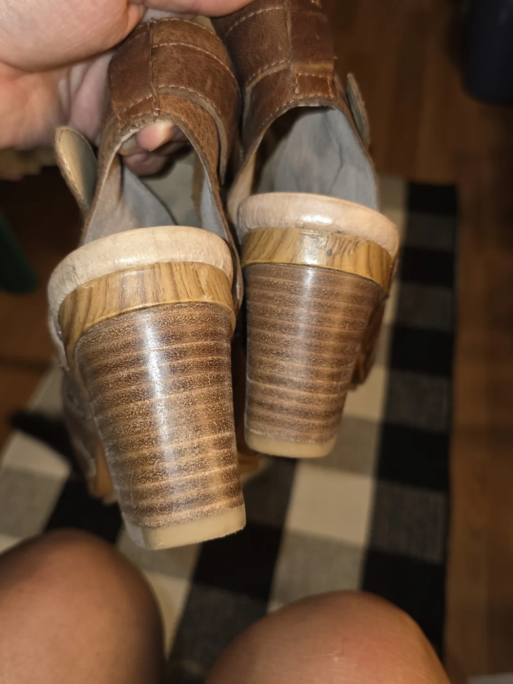 Dansko Brown Leather Open-Toe Block Heel Sandals